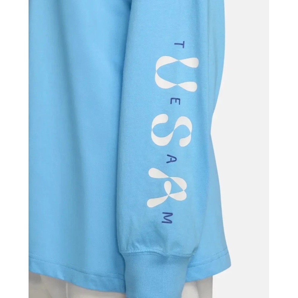 Sz Large WMNS NIKE USA Essentials Long Sleeve Top Baltic Blue FN0974 416 - New - Picture 3 of 6